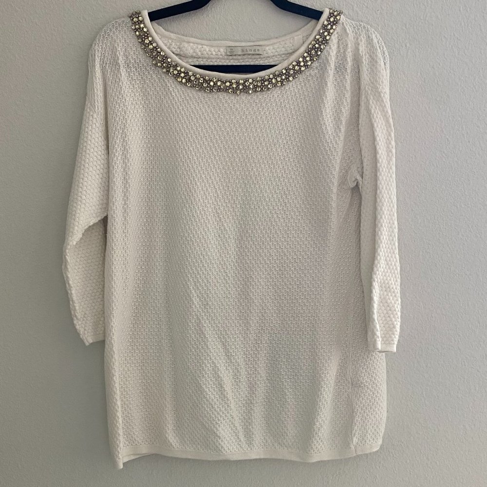 Hinge Crystal Embroidered Sweater